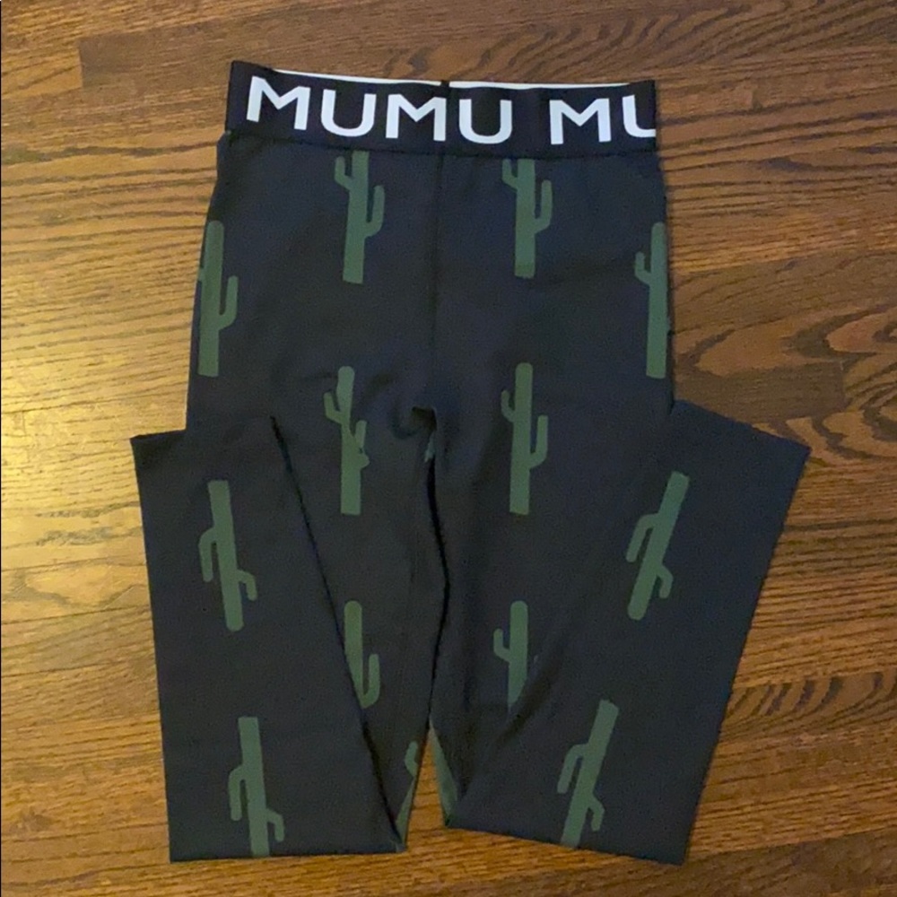 Show Me Your MuMu Black and Green Cactus Leggings